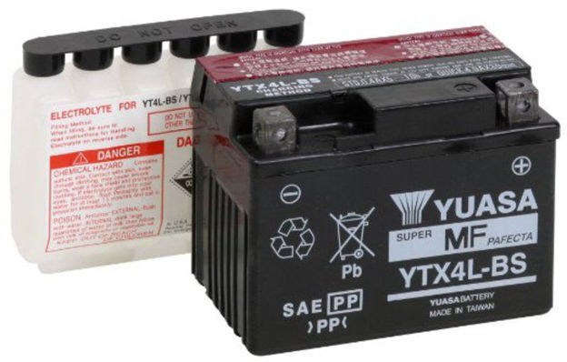 Bild på Batteri Yuasa YTX4L-BS inkl syra pack.