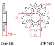 Billede af Framdrev KTM/Husqvarna 125- 14t