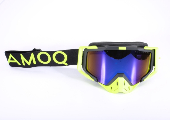 Bilde av AMOQ Aster Goggel Svart-HiVis Blue Mirror
