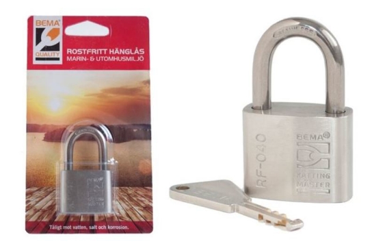Picture of BEMA QUALITY HÄNGLÅS RF-040 OKLASS. ROSTFRITT 1-PACK