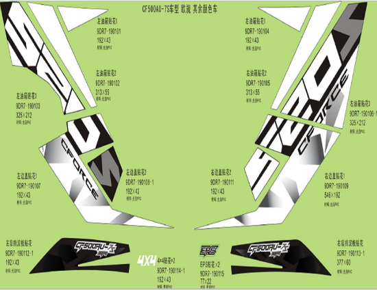 Picture of DEKALSET CFMOTO C-FORCE 520