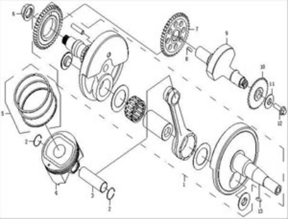 Bild för kategori Crankshaft, Piston