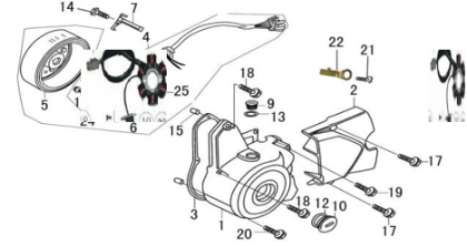 Billede til varegruppe Left Crankcase Cover & Magneto