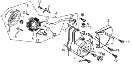 Bild för kategori Left Crankcase  Cover & Magnetic Motor