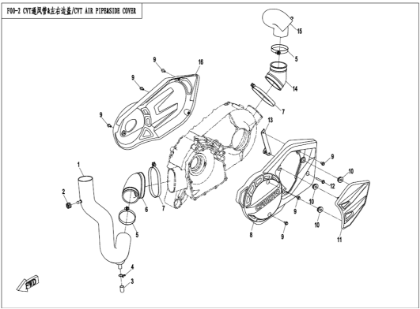Bild för kategori CVT AIR PIPE&SIDE COVER