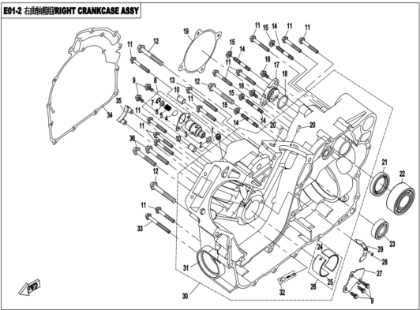 Bilde for kategori RIGHT CRANKCASE ASSY