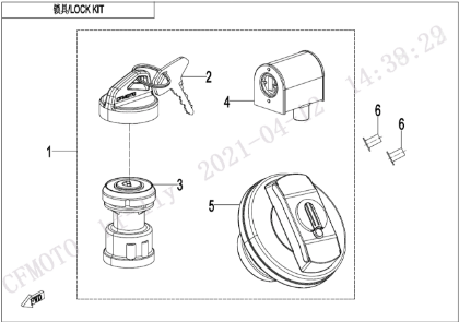 Billede til varegruppe LOCK KIT (FUEL TANK CAP WITH KEYHOLE)