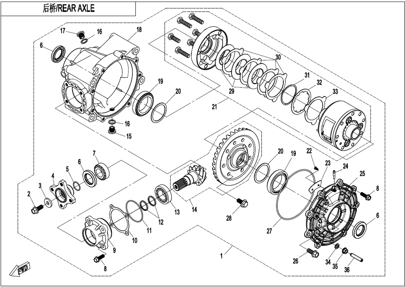Bild för kategori REAR AXLE(WITH DIFFERENTIAL)