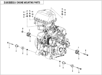 Bild för kategori ENGINE MOUNTING PARTS (F00-1-V2)