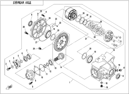 Picture for category REAR AXLE(WITH AUTOMATIC DIFFERENTIAL LOCK) (F33-A)