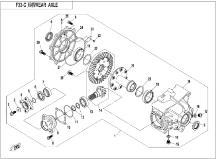 Bilde for kategori REAR AXLE(NO DIFFERENTIAL) (F33-C-V2)