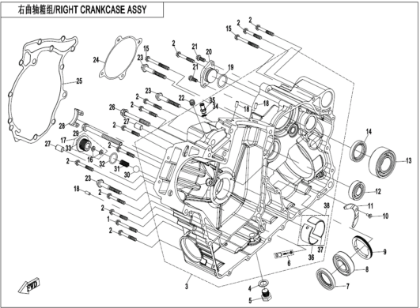 Picture for category RIGHT CRANKCASE (E01-2-V2)