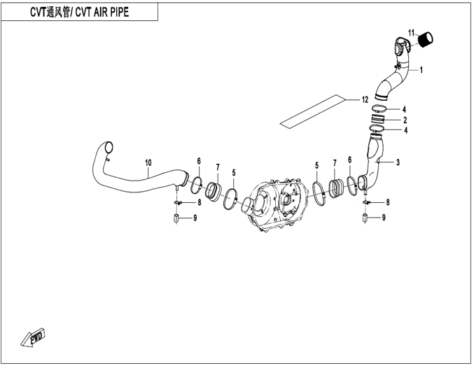 Billede til varegruppe CVT AIR PIPE (F00)