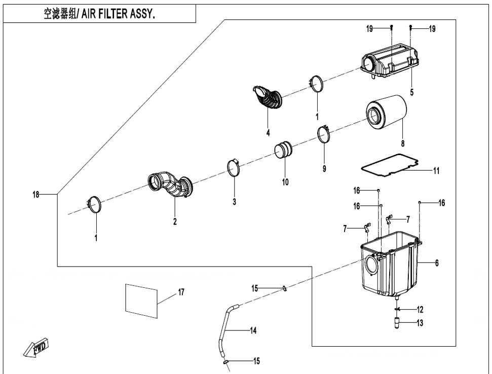 Billede til varegruppe AIR FILTER ASSY. (F41)