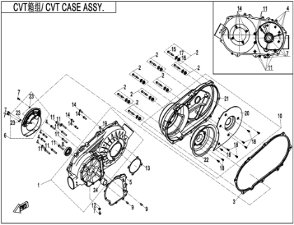Billede til varegruppe CVT CASE ASSY. (E01-3)