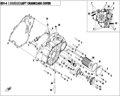 Bild för kategori LEFT CRANKCASE COVER (E01-4)