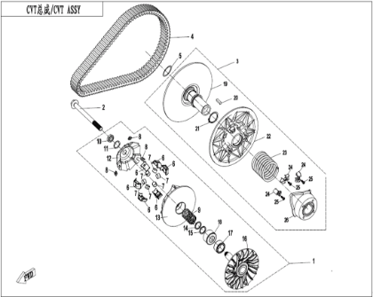 Bild för kategori CLUTCH & CVT(18g WEIGHT ROLLER) (E05-A)