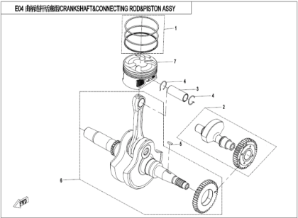 Bild för kategori CRANKSHAFT, CONNECTING ROD & PISTON (E04)
