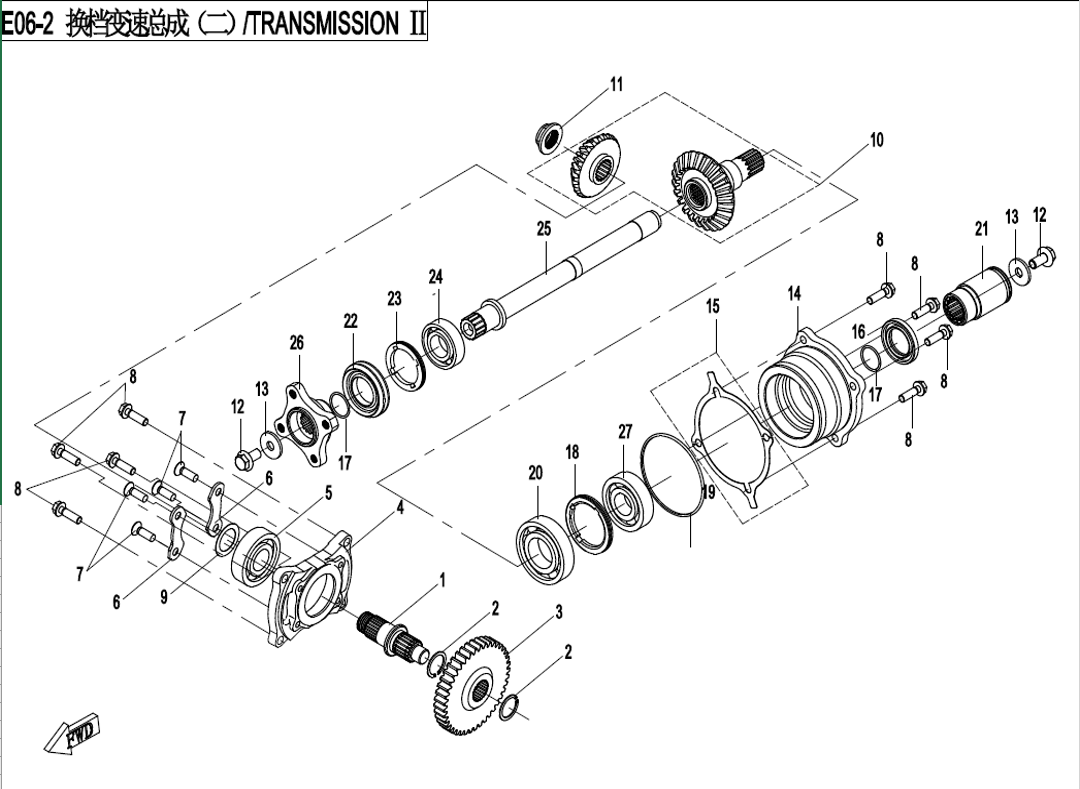 Billede til varegruppe TRANSMISSION SYSTEM (2) (E06-2)