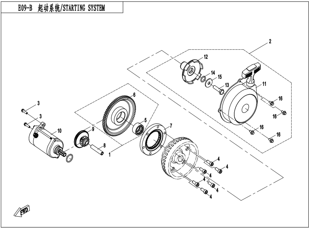 Billede til varegruppe STARTING SYSTEM (WITH RECOIL START) (E09-B)