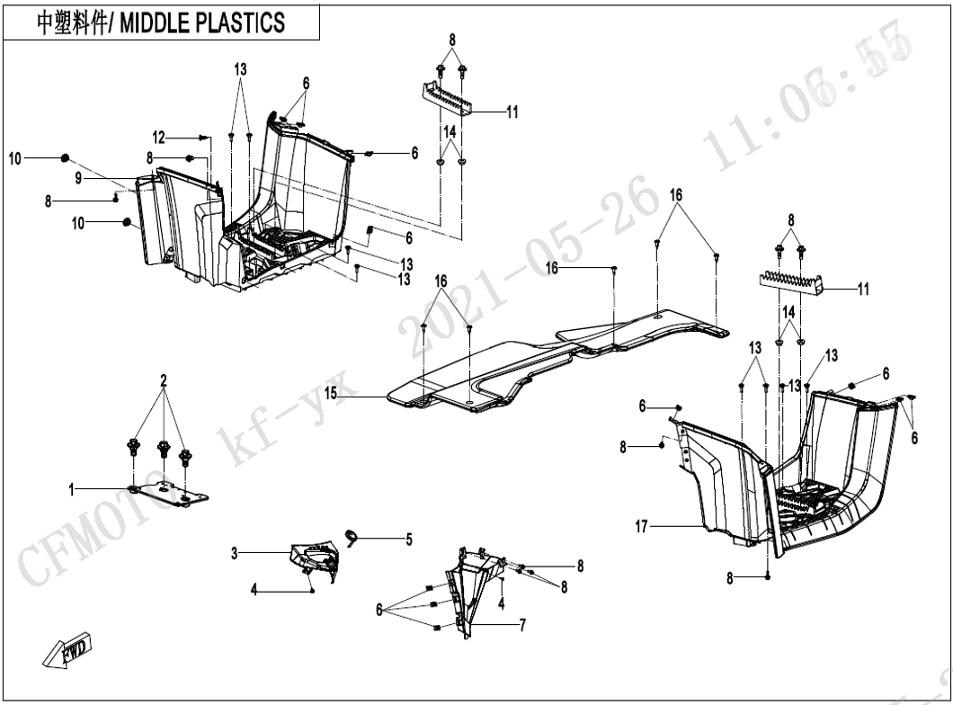 Bilde for kategori MIDDLE PLASTICS(WITH GEARSHIFT LOCK) (F04-3-V2)