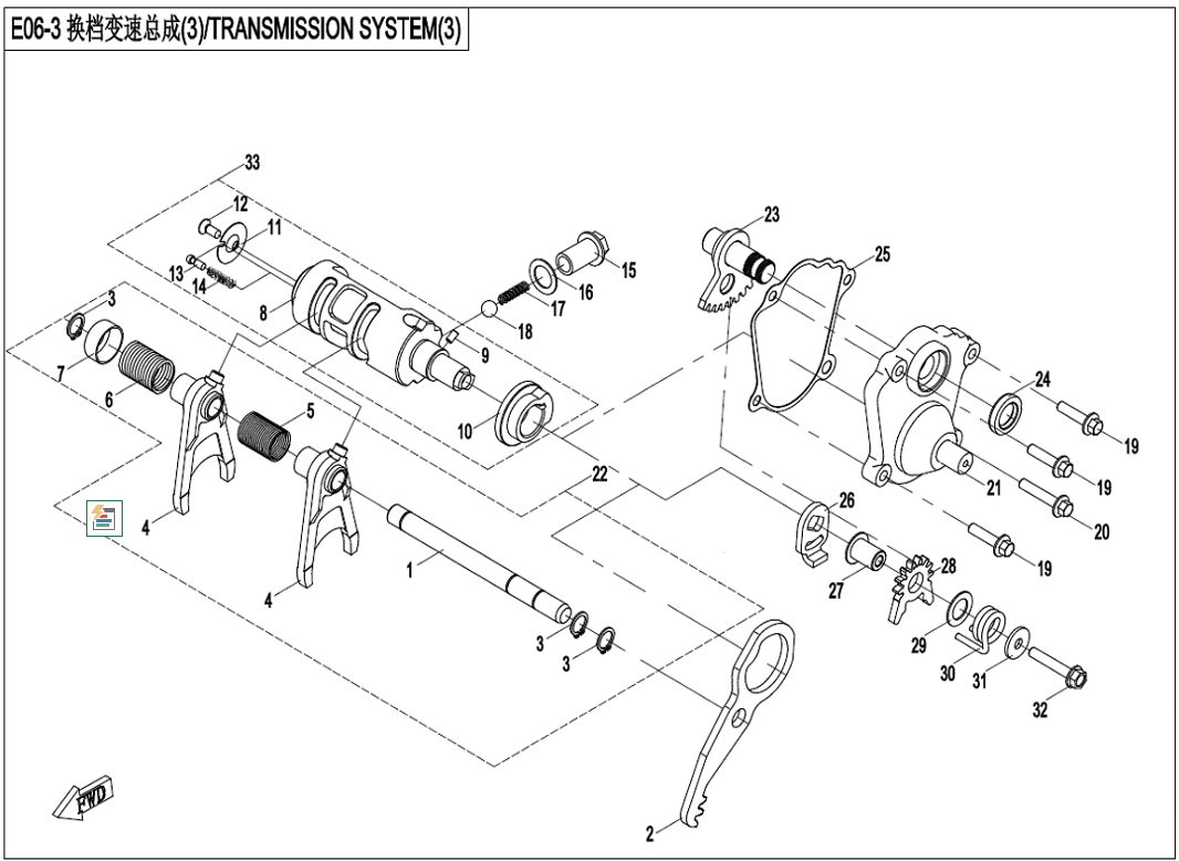 Billede til varegruppe TRANSMISSION SYSTEM(3) (E06-3)