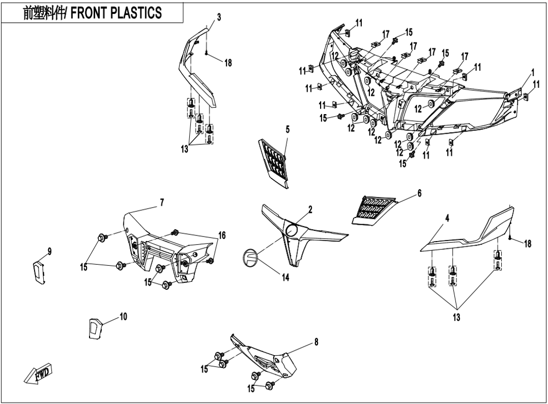 Billede til varegruppe FRONT PLASTICS (F04-1)