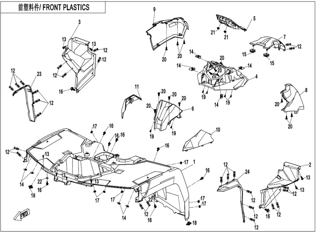 Billede til varegruppe FRONT PLASTICS (F04-2)