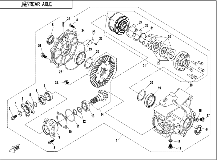 Picture for category REAR AXLE (WITH AUTOMATIC DIFFERENTIAL LOCK) (F33-A)