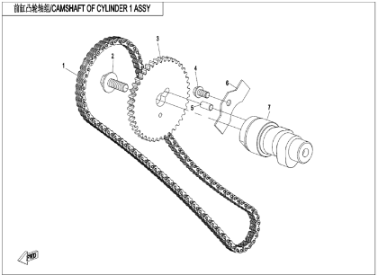 Bild för kategori CAMSHAFT OF CYLINDER 1  (E02-4)