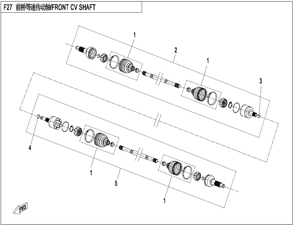 Bild för kategori FRONT CV SHAFT (F27)