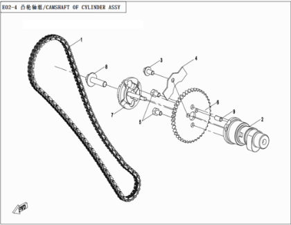 Picture for category CAMSHAFT OF CYLINDER (E02-4)