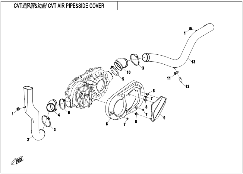 Bild för kategori CVT AIR PIPE & SIDE COVER (F00)