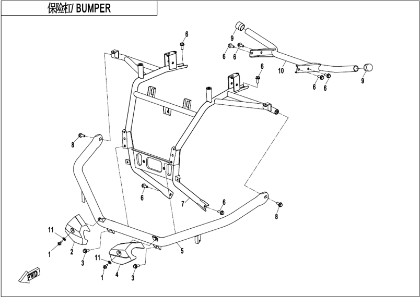 Bild för kategori BUMPER(WITH REFLECTOR MOUNTING BRACKETS) (F23-B)