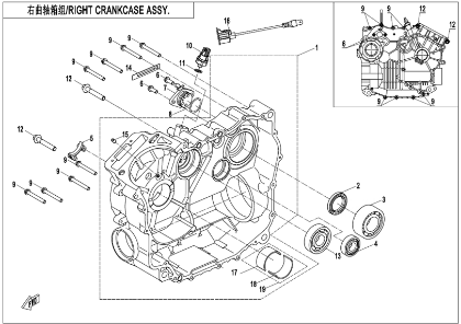 Bild för kategori RIGHT CRANKCASE (E01-2-V2)