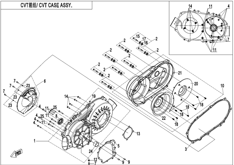 Bild för kategori CVT CASE (FOR CF600AU-3L&3S ONLY) (E01-3-B)