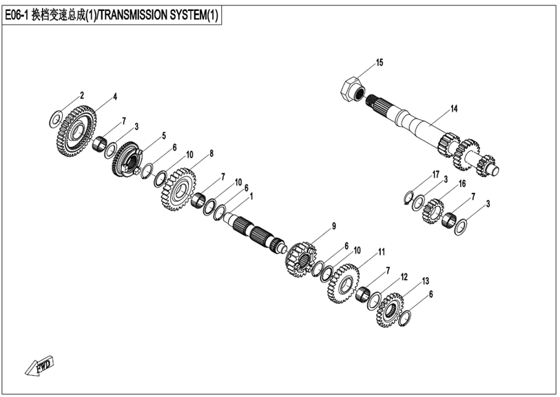 Bild för kategori TRANSMISSION SYSTEM(1) (E06-1)