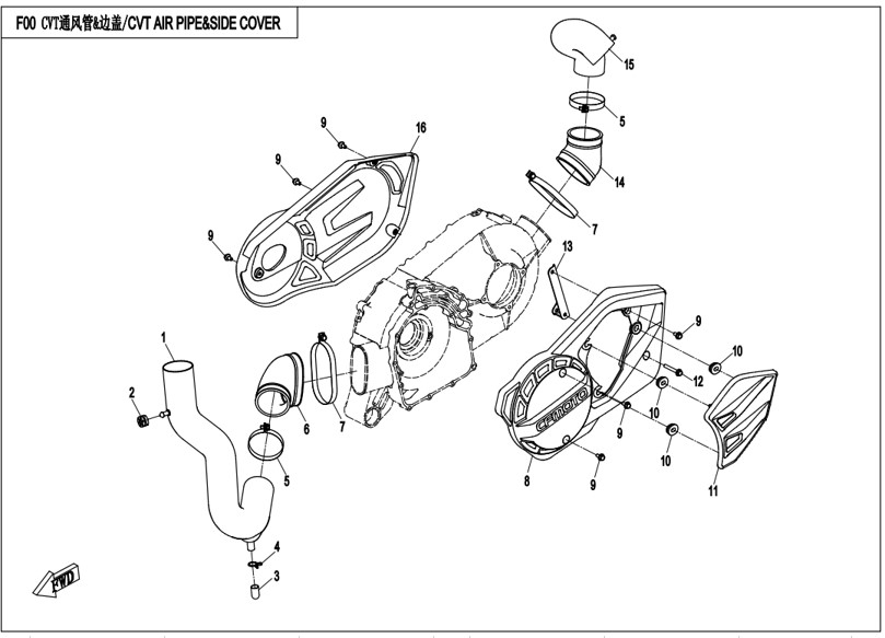 Billede til varegruppe CVT AIR PIPE & SIDE COVER(F00)