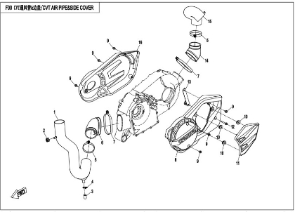 Billede til varegruppe CVT AIR PIPE & SIDE COVER(F00)