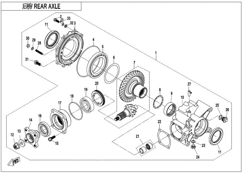 Bilde for kategori REAR AXLE(F33-V2)