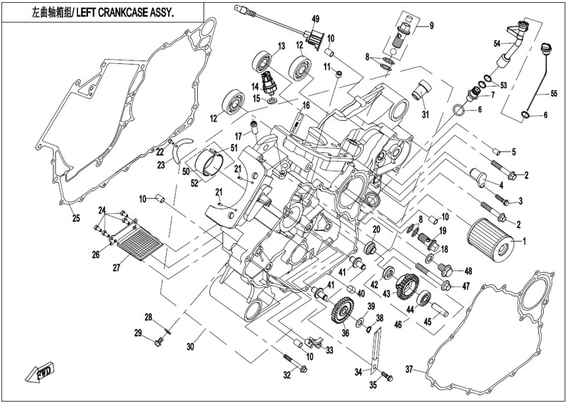 Bilde for kategori LEFT CRANKCASE (E01-1-V4)