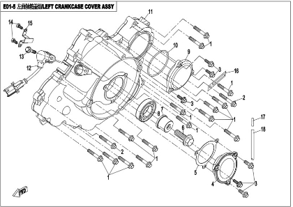 Bild för kategori LEFT CRANKCASE COVER (E01-5)