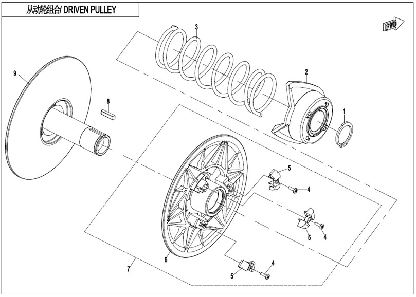 Picture for category DRIVEN PULLEY(HL)(E05-2-A)