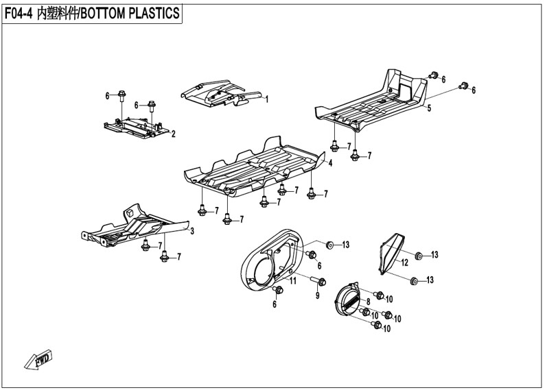 Bilde for kategori BOTTOM PLASTIC (F04-4)