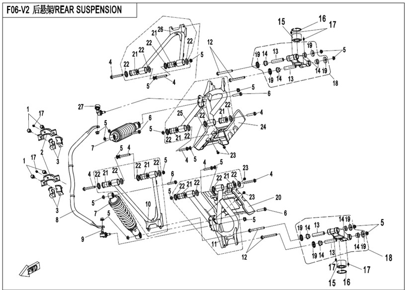 Billede til varegruppe REAR SUSPENSION 1 (F06-V2)