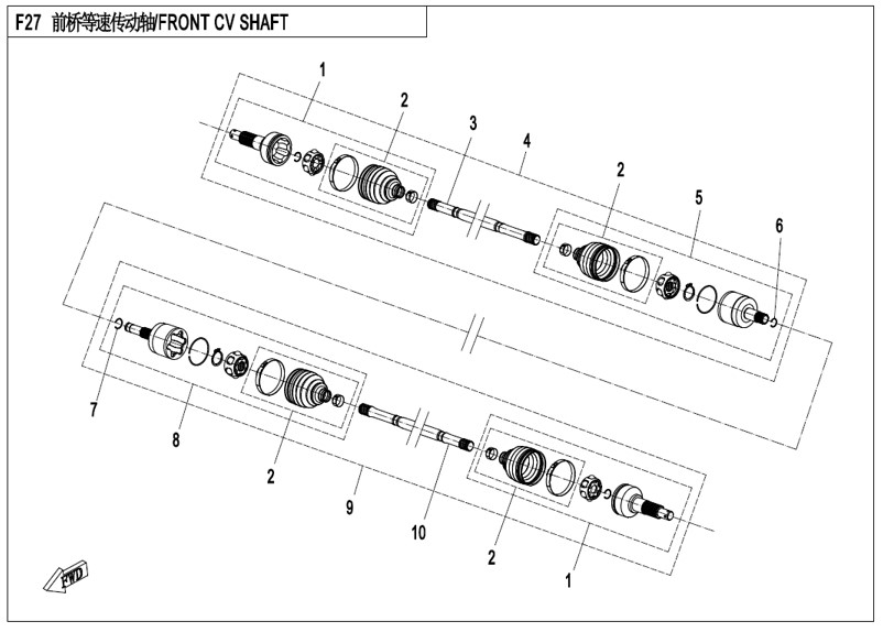 Billede til varegruppe FRONT CV SHAFT (F27)