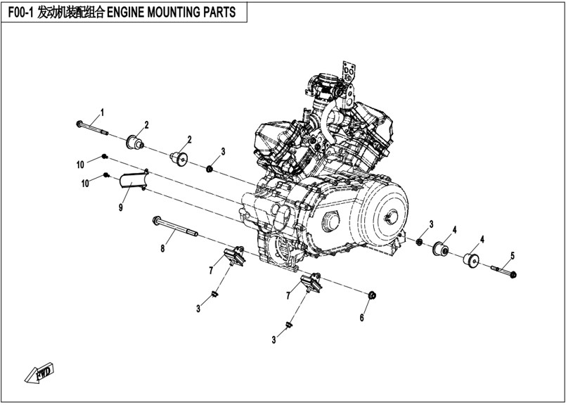 Bild för kategori ENGINE MOUNTING PARTS (F00-1)