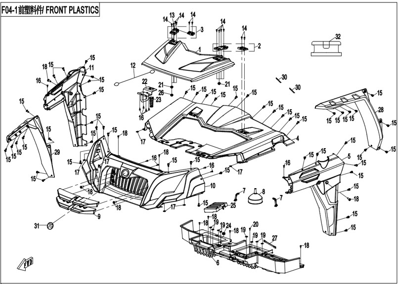 Billede til varegruppe FRONT PLASTIC (F04-1)