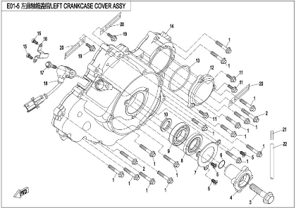 Picture for category LEFT CRANKCASE COVER (E01-5)