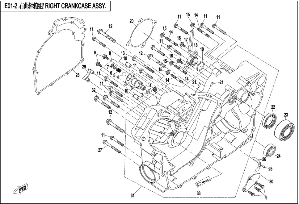 Bild för kategori RIGHT CRANKCASE (E01-2)